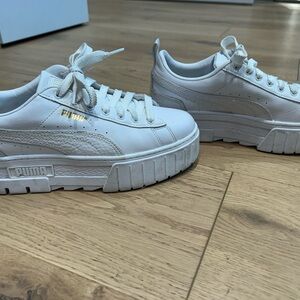 Puma Mayze White Platform Sneakers